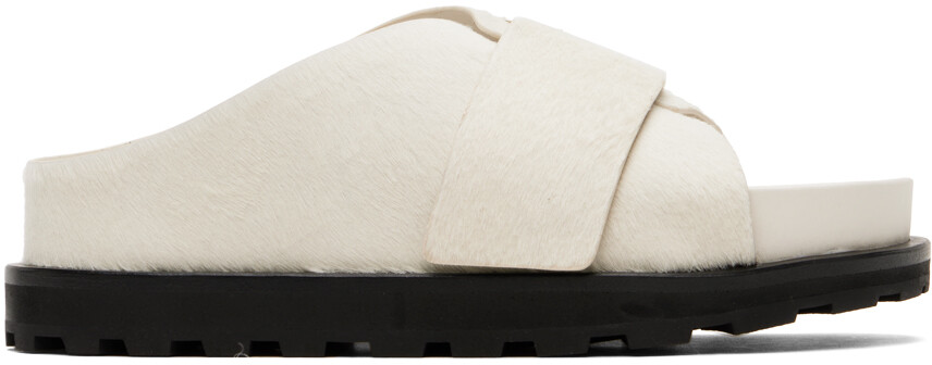 Белые шлепанцы Slip On Jil Sander
