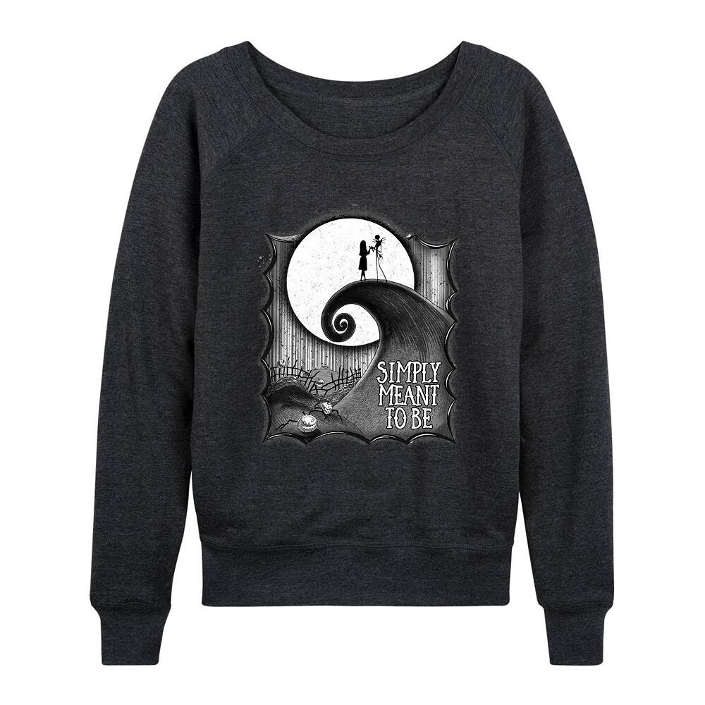 

Легкий женский свитшот из френч терри Disney's Nightmare Before Christmas Jack & Sally, цвет Heather Charcoal