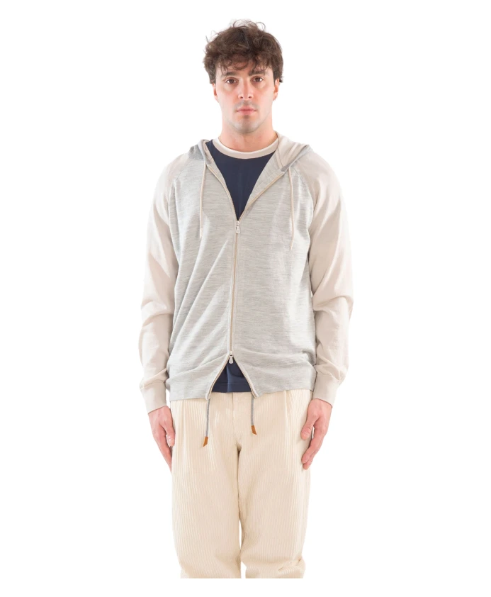 

Худи из шелково-мериносовой вязки Eleventy, бежевый