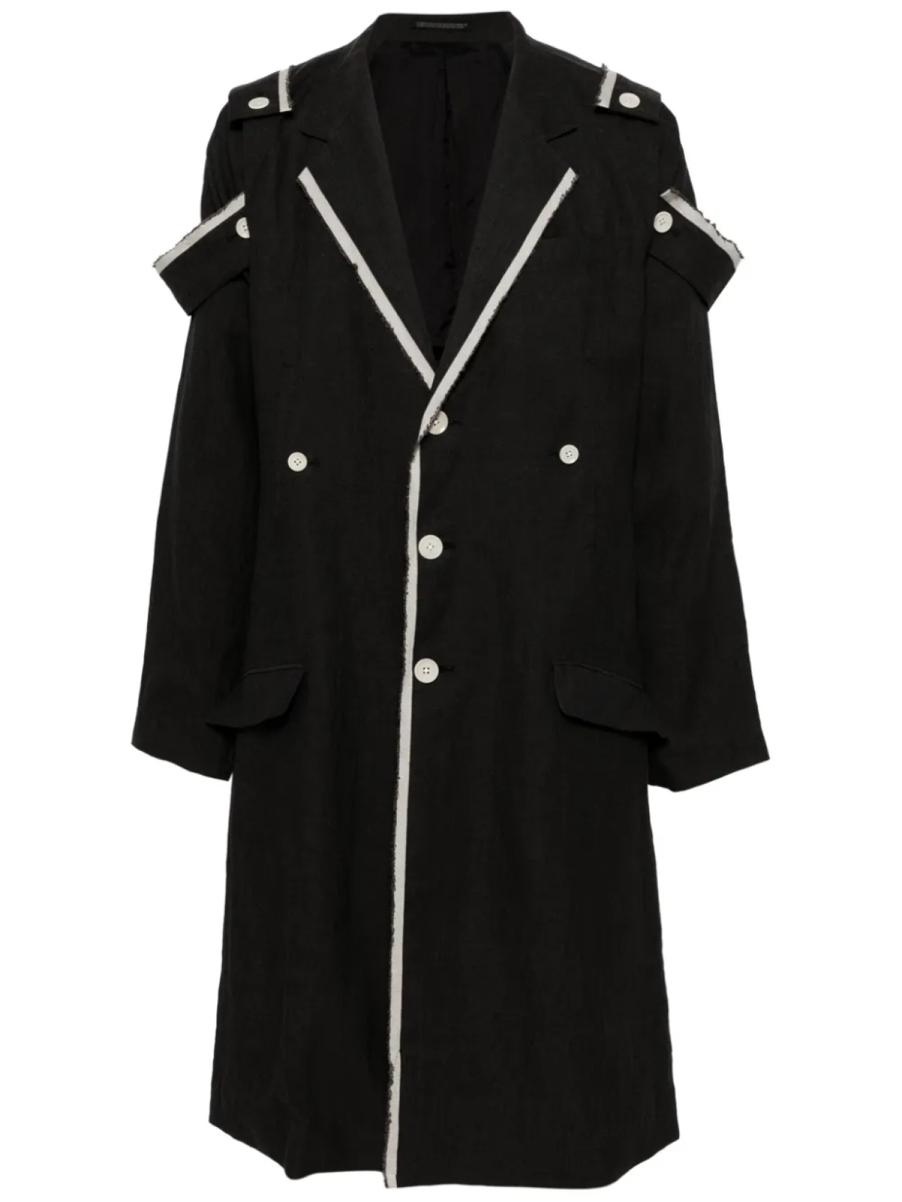 

Пальто с контрастной отделкой Yohji Yamamoto, серый