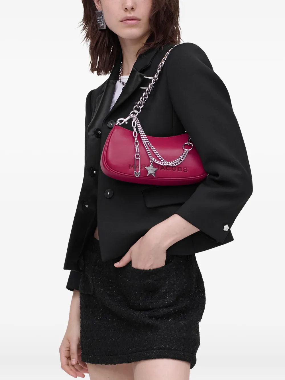 Сумка на плечо с подвеской Marc Jacobs, розовый — фото 2