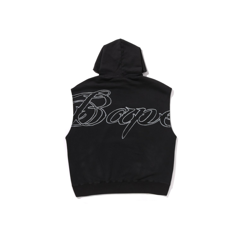 Гармент-дайд безрукавный худи A BATHING APE, черный BKX — фото 3