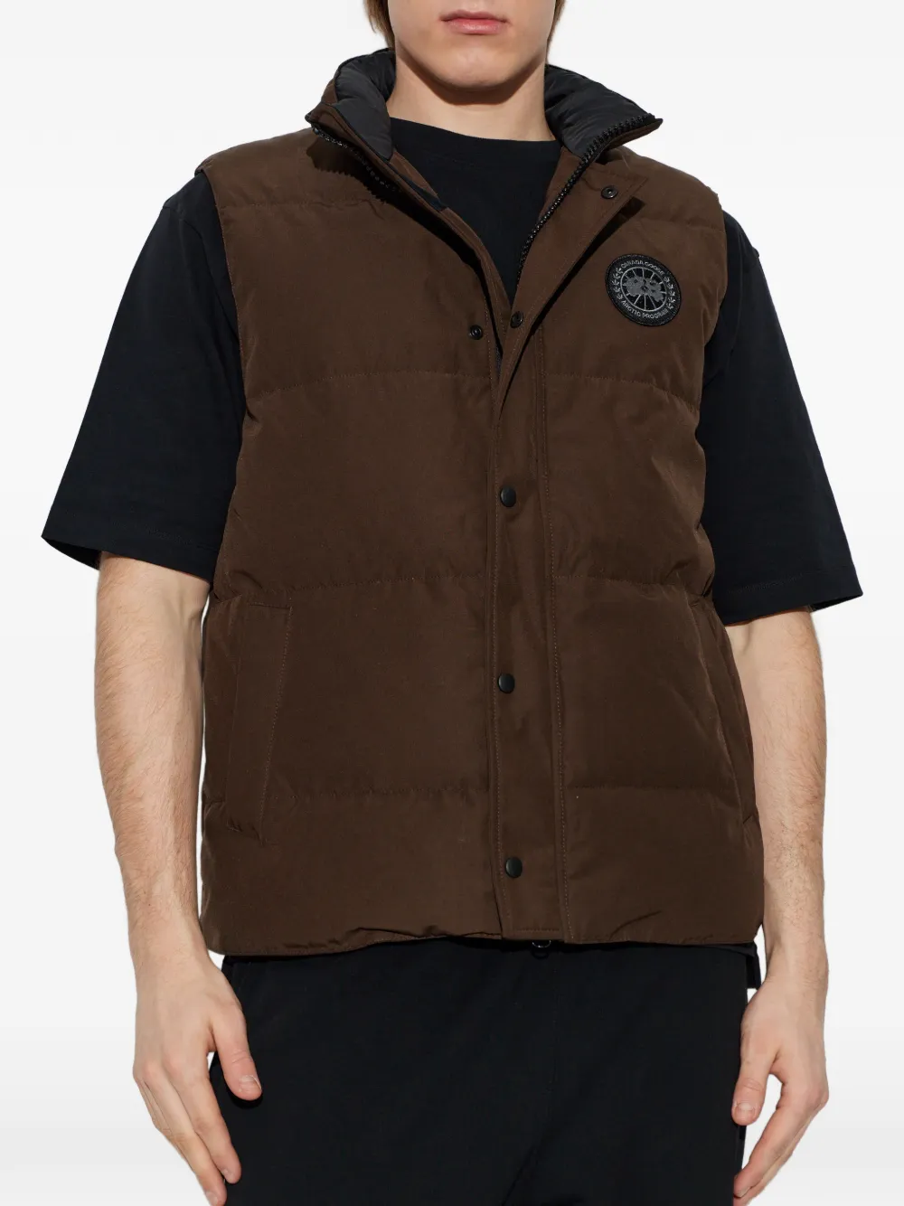 Стеганый жилет с нашивкой-логотипом Canada Goose, коричневый — фото 3