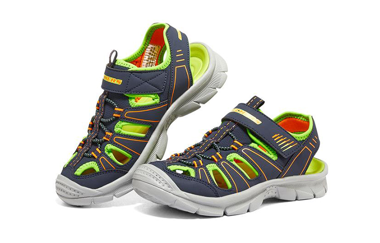 Детские сандалии для подростков Skechers Kids, синий/зеленый — фото 3