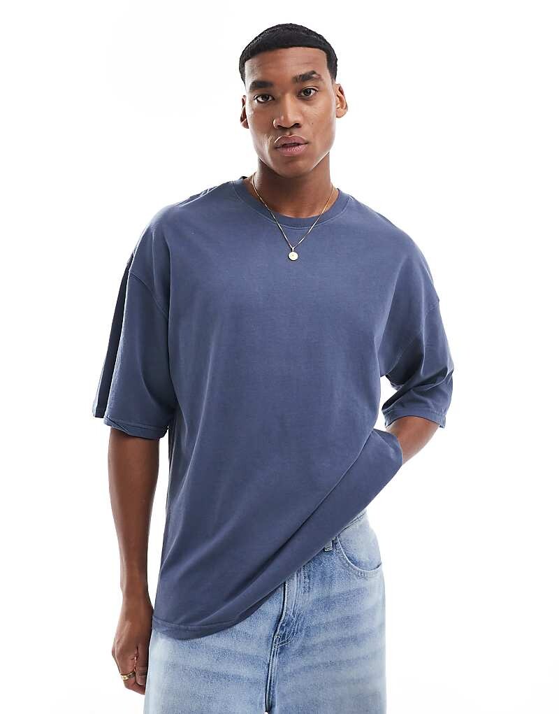

Jack & Jones – синяя футболка большого размера в стиле oversize