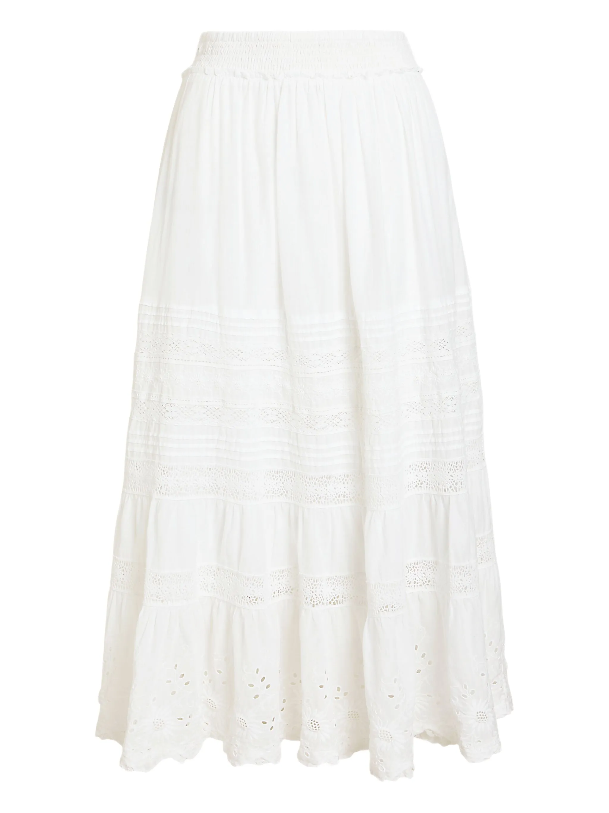 

Ярусная юбка с вышивкой Polo Ralph Lauren, белый