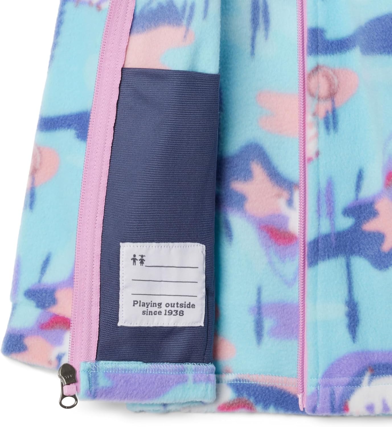 Детская флисовая куртка Columbia Kids Benton Springs II с принтом, Aquamarine Uninature — фото 3