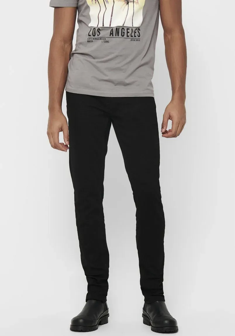 

Узкие джинсы ONLY & SONS "ONSLOOM SLIM LBD 8263 AZG DNM NOOS", черный