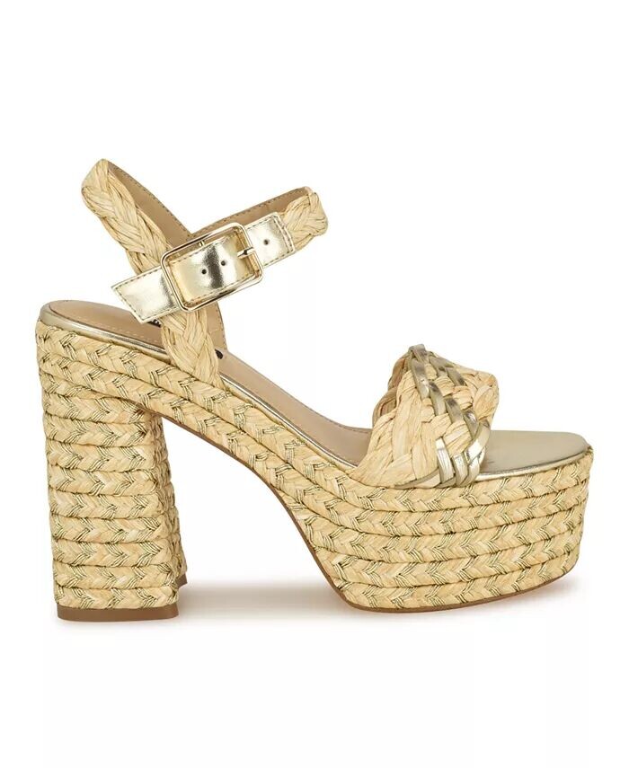 Женские модельные сандалии Jolane с круглым носком на блочном каблуке Nine West, мультиколор — фото 2