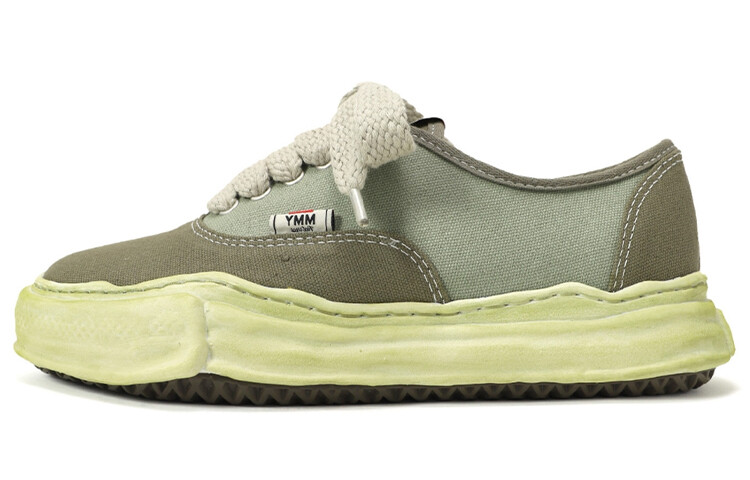 

Maison Baker OG Sole Over Dyed Canvas Low Green Mihara Yasuhiro
