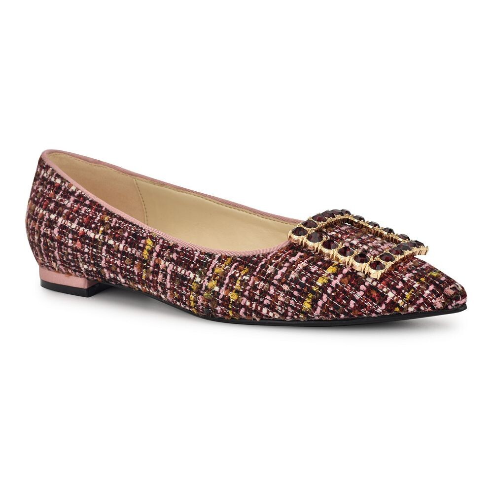 

Женские туфли без шнуровки с острым носком Nine West Jesikes на плоской подошве, цвет Pink Tweed Multi