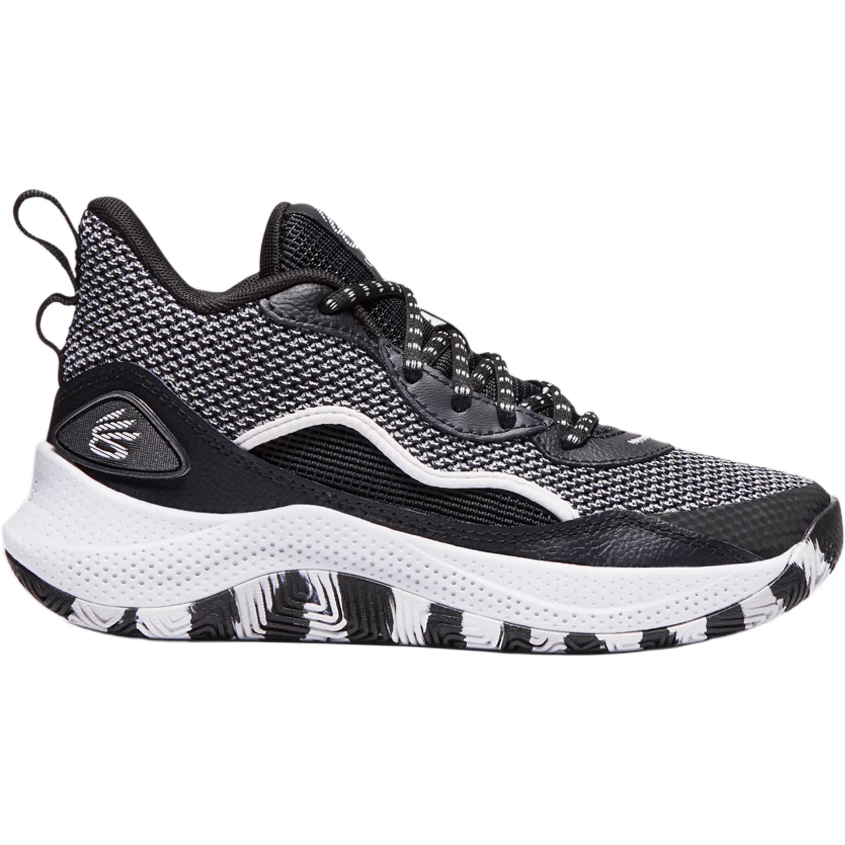 Under Armour Curry 3 Anti Slip Wear Resistant Mid Top детские баскетбольные кроссовки Black для подростков — фото 3
