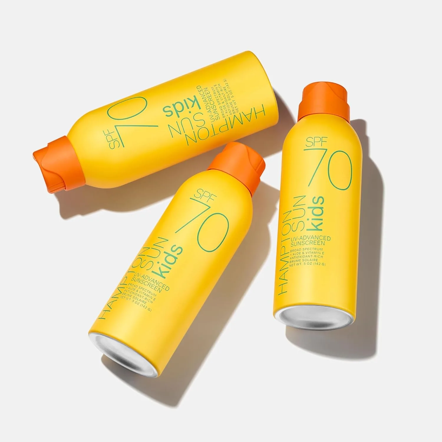 Hampton Sun SPF 70 спрей для детей, широкий спектр, водостойкий, с витамином E и алоэ, для увлажнения кожи, без масла, Clear — фото 4