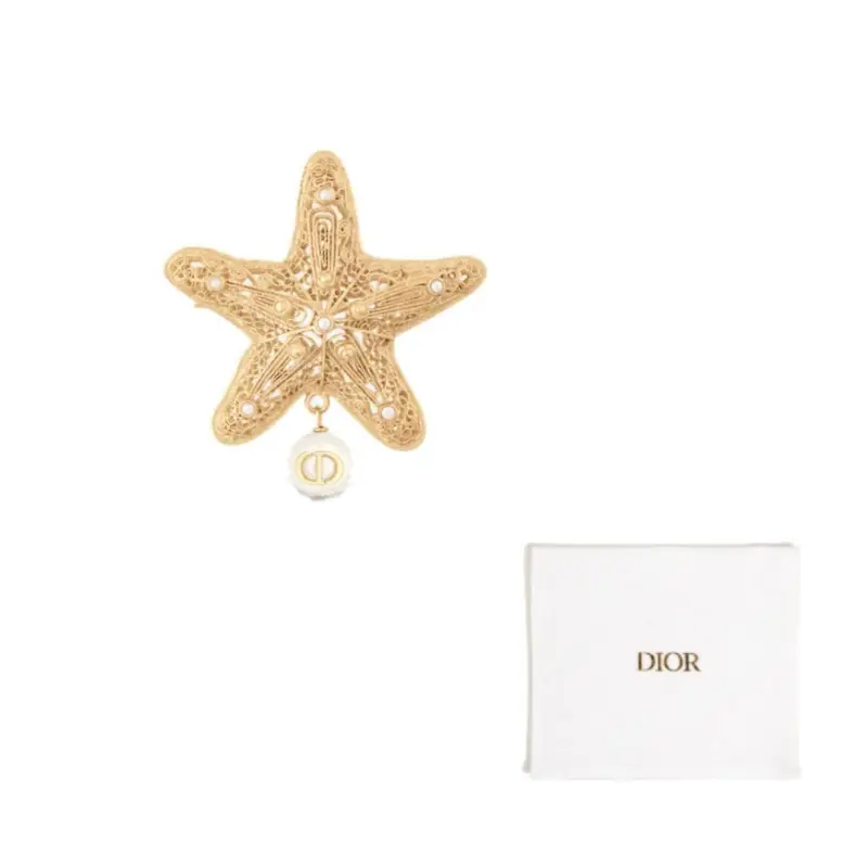 

DIOR Брошь из смолы и металла, женская, цвет gold
