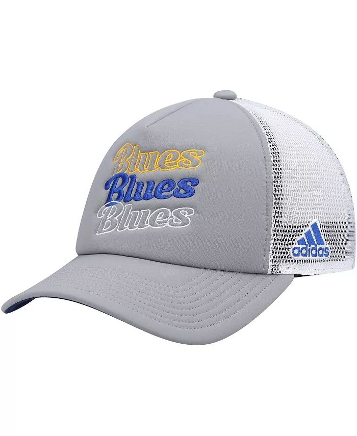 

Женская серо-белая кепка-кнопка St. Louis Blues Trucker adidas