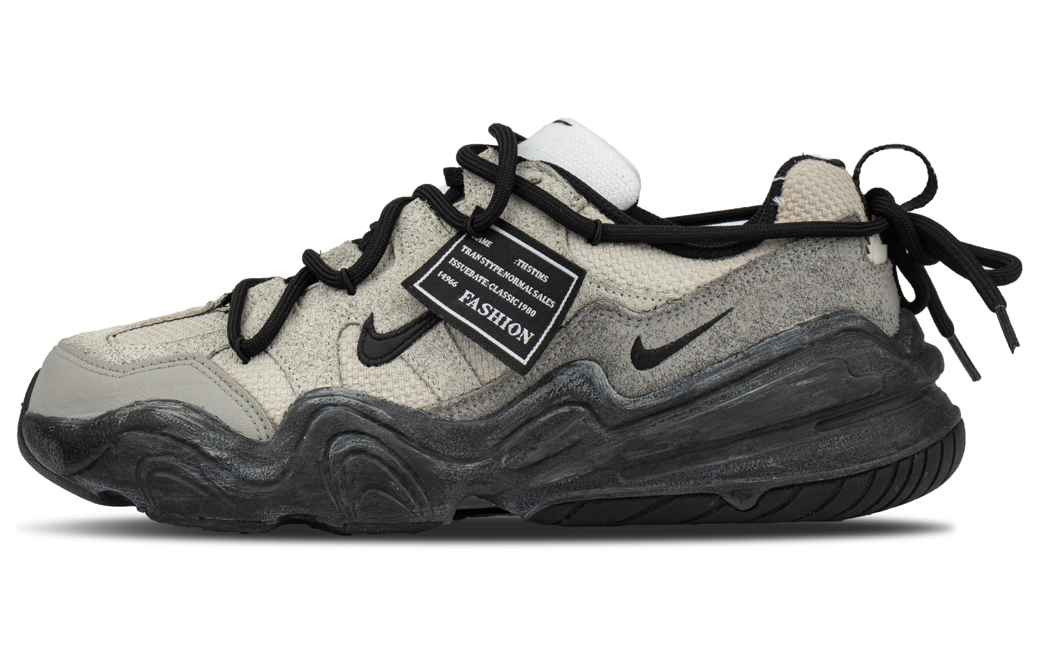

Nike Тех Хера Инк Рок Лоу Топ Кэжуал Кроссовки Унисекс Черный Серый, цвет Black Gray