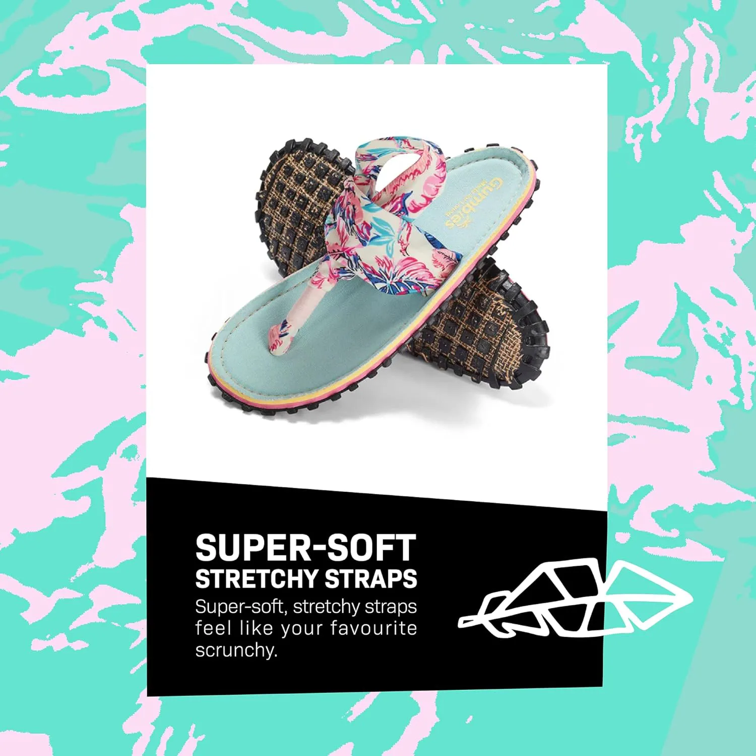 Женские вьетнамки Gumbies Slingback с супер мягкой перемычкой между пальцами и прочной подошвой из переработанной резины - гарантия комфорта, мятный/розовый — фото 2
