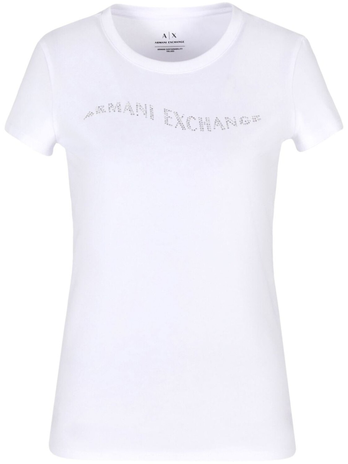 

Armani Exchange футболка со стразами, белый