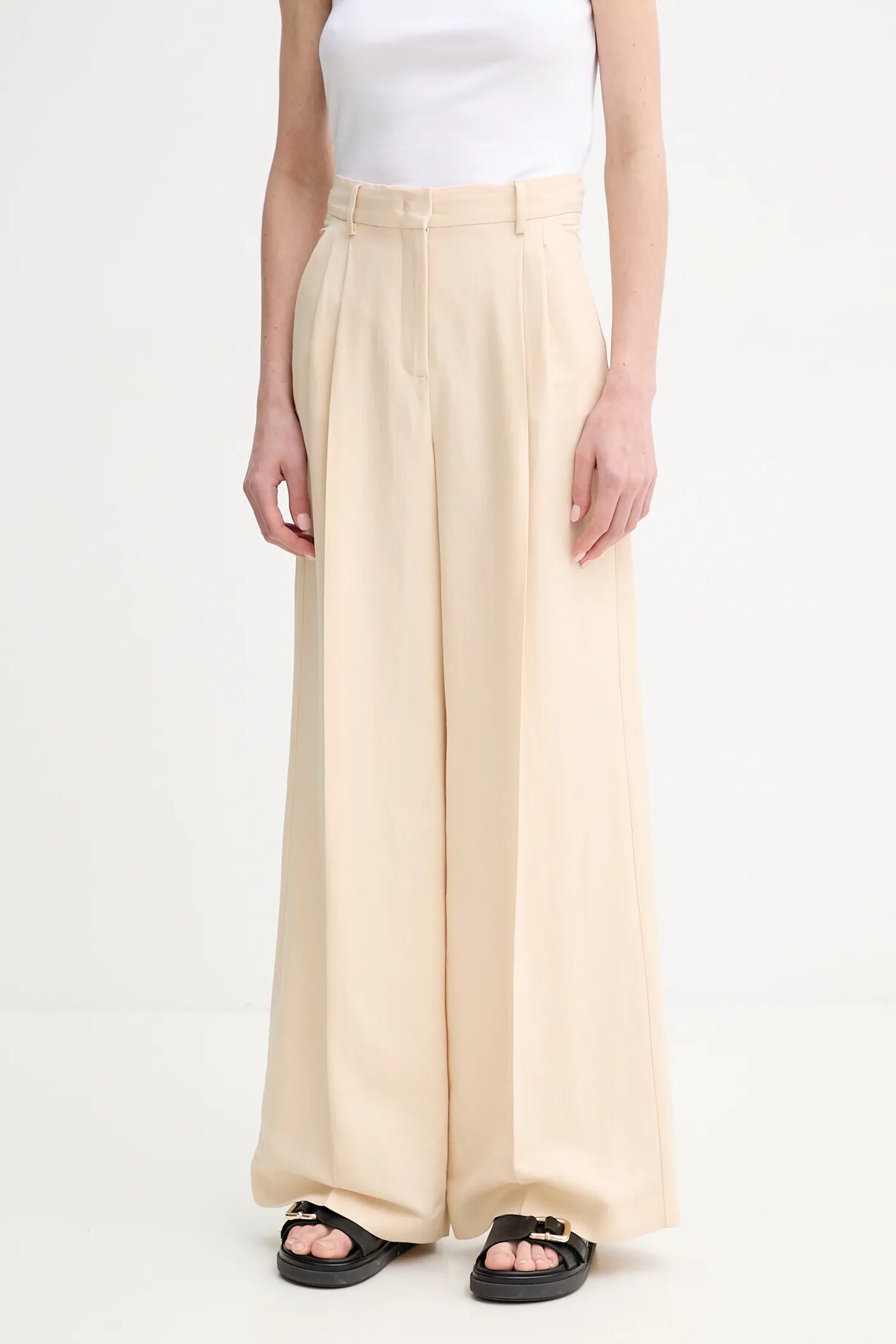 

Брюки из льняной смеси Weekend Max Mara, бежевый