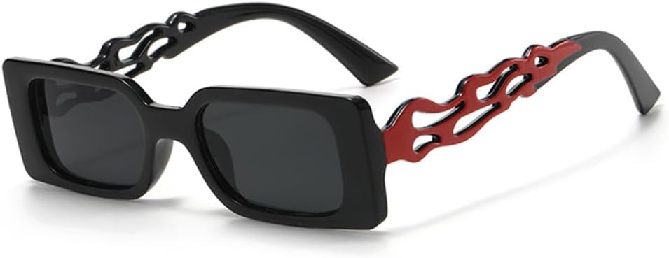 

Солнцезащитные очки LVTFCO в винтажном стиле, прямоугольные, женские, ретро, ​​с огненной оправой, для путешествий, в стиле хип-хоп, с защитой от УФ-излучения UV400, Red