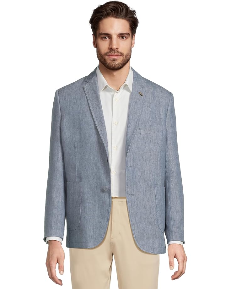 

Блейзер Johnston & Murphy Washed Linen Blazer, светло-синий