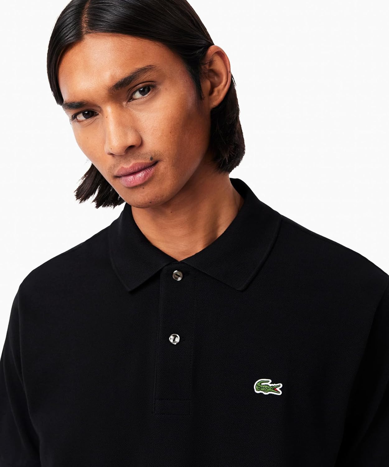 Футболка-поло Lacoste L.12.12 мужская, классическая, с коротким рукавом, черный — фото 2