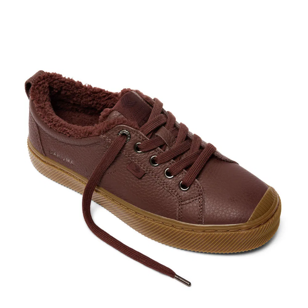 Мужские низкие кожаные кеды Oca Therma Low коричневые от Cariuma — фото 2