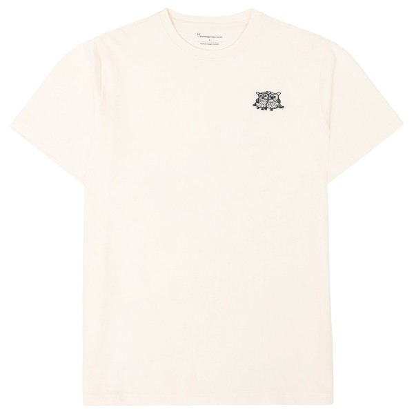 

Футболка с вышивкой в виде совы на груди из толстого материала Knowledgecotton Apparel, Egret