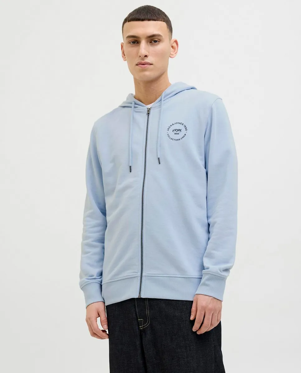 

Мужская толстовка с капюшоном и небольшим логотипом сбоку Jack & Jones, голубой