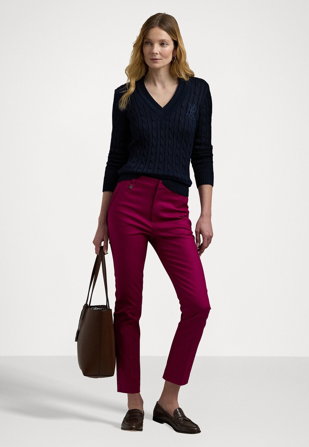 

Джемпер CABLE KNIT CRICKET JUMPER Lauren Ralph Lauren, синий