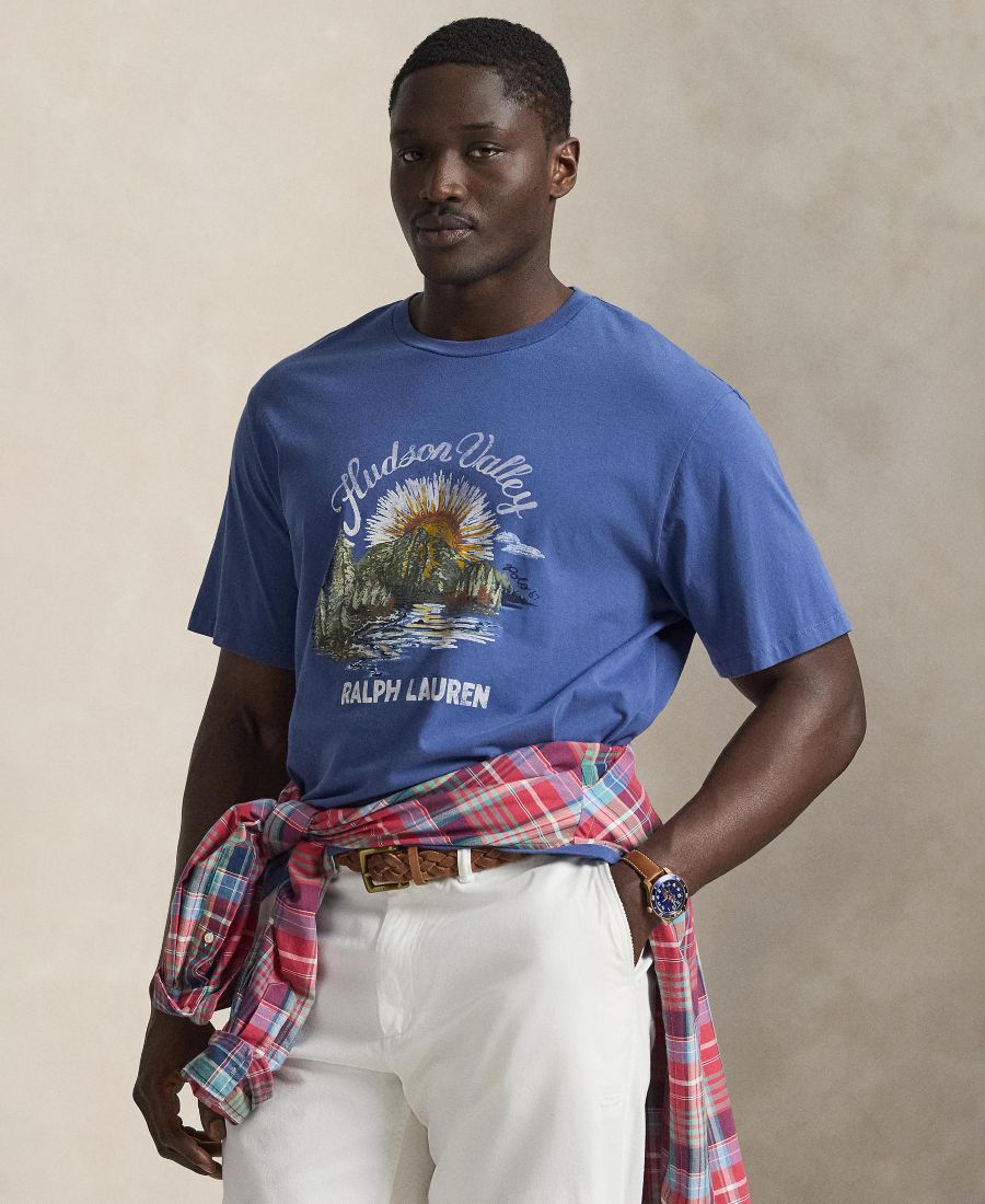 

Мужская футболка с коротким рукавом и графическим принтом, больших размеров Polo Ralph Lauren, Old Royal