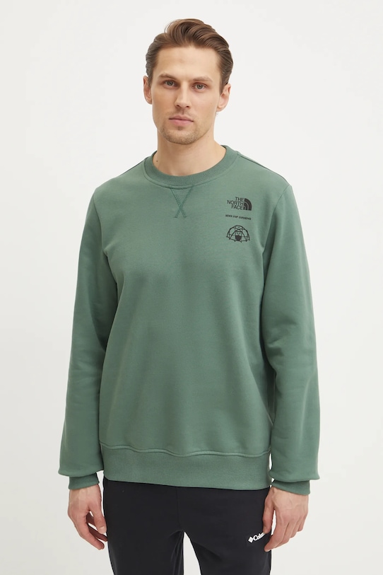 

Хлопковая толстовка Outdoor Graphic The North Face, зеленый