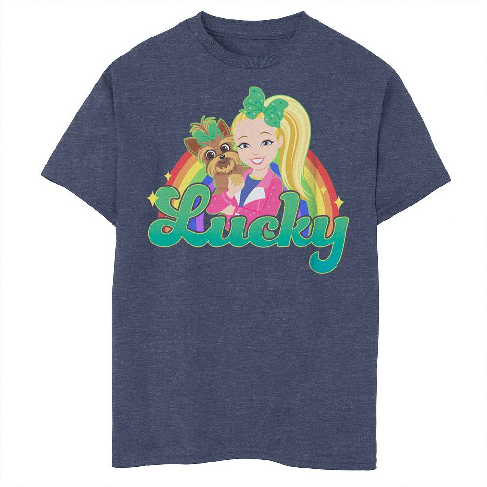 

Футболка Jojo Siwa Lucky с логотипом и портретом в центре для мальчиков 8–20 лет Nickelodeon, цвет Navy Heather