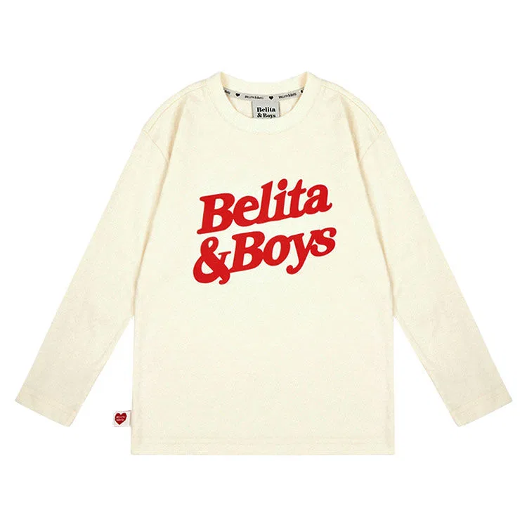 Детская футболка с длинным рукавом и логотипом Belita цвета айвори от Belita&Boys