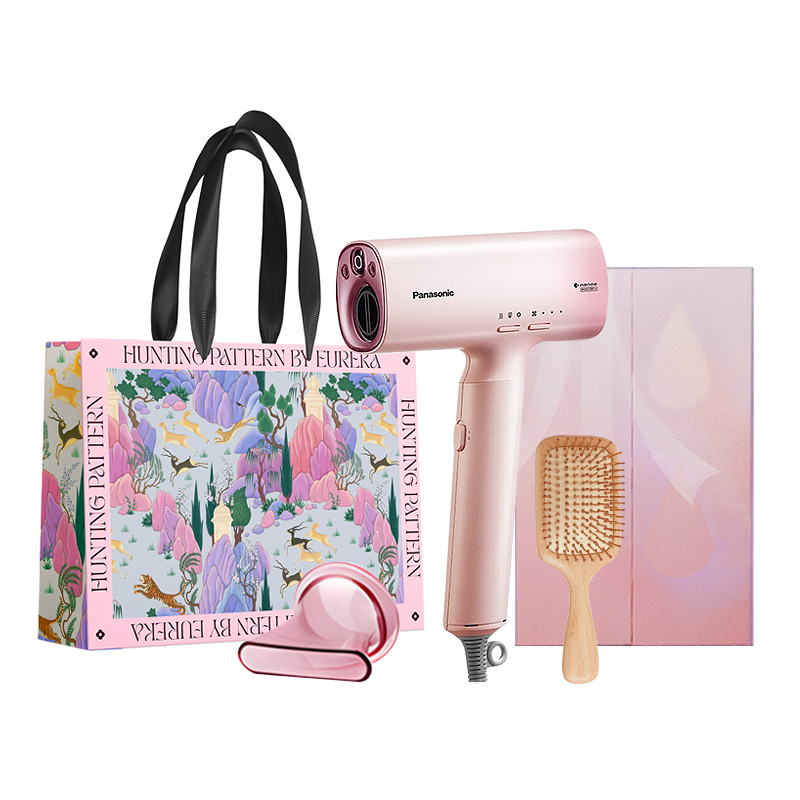 

Фен для волос Panasonic, EH-WNA0H Pink + Safari Paradise Tote Bag + Massage Comb