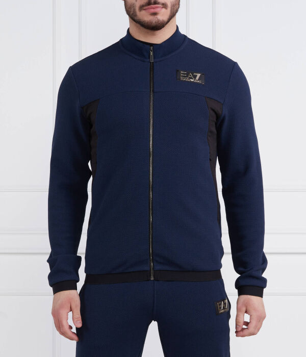 

Толстовка на молни Ea7 Regular Fit, синий / золотой