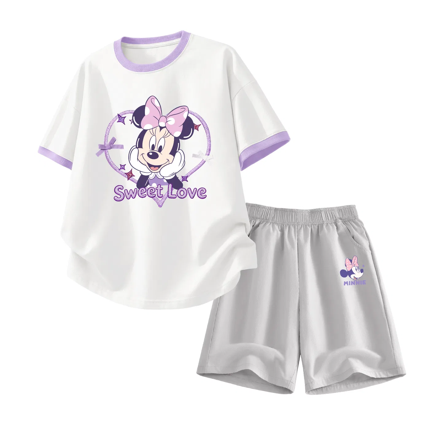 Детский спортивный костюм Disney Kids Casual Sportswear, белый/фиолетовый