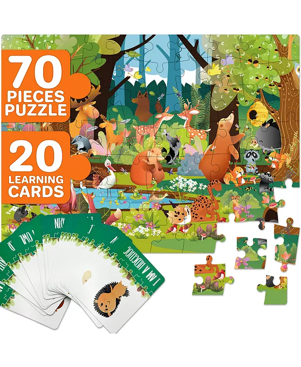 

70 загадок-пазлов «Найди и найди» для детей 4–6 лет Quokka, forest