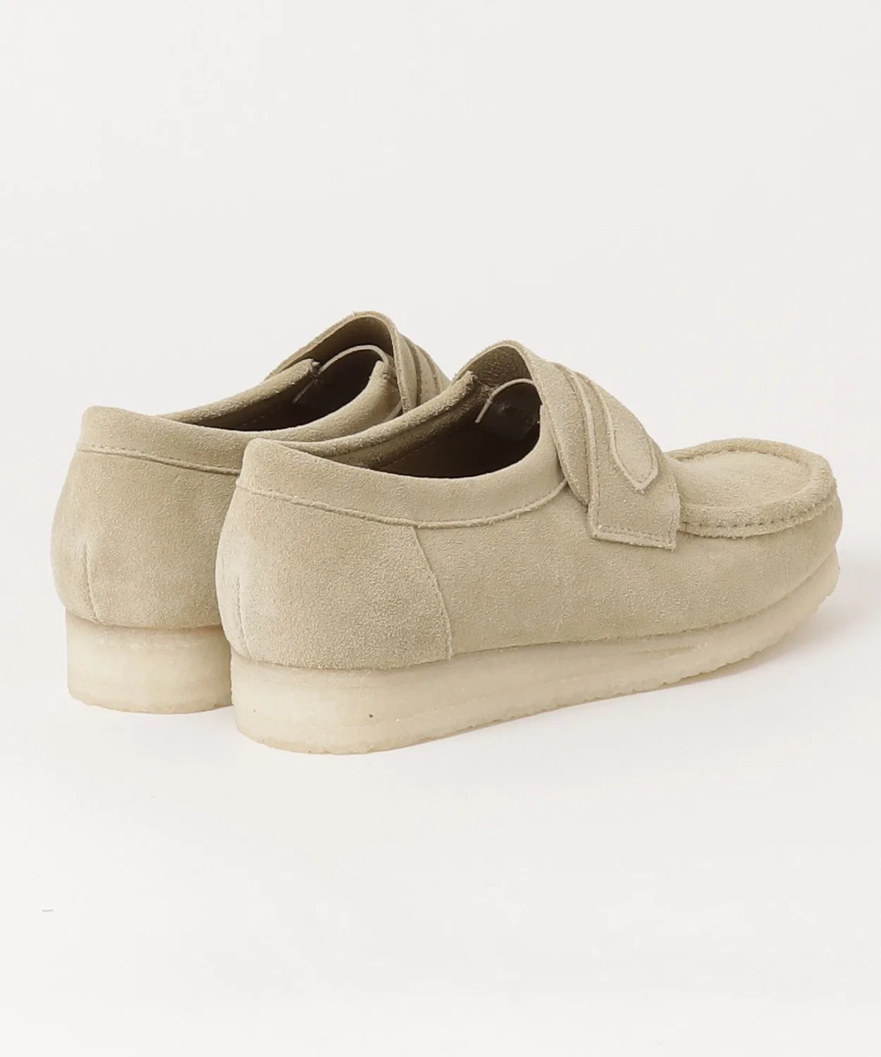 Мокасины-лоферы Wallabee Loafer Clarks из замши Maple, цвет бежевый — фото 2