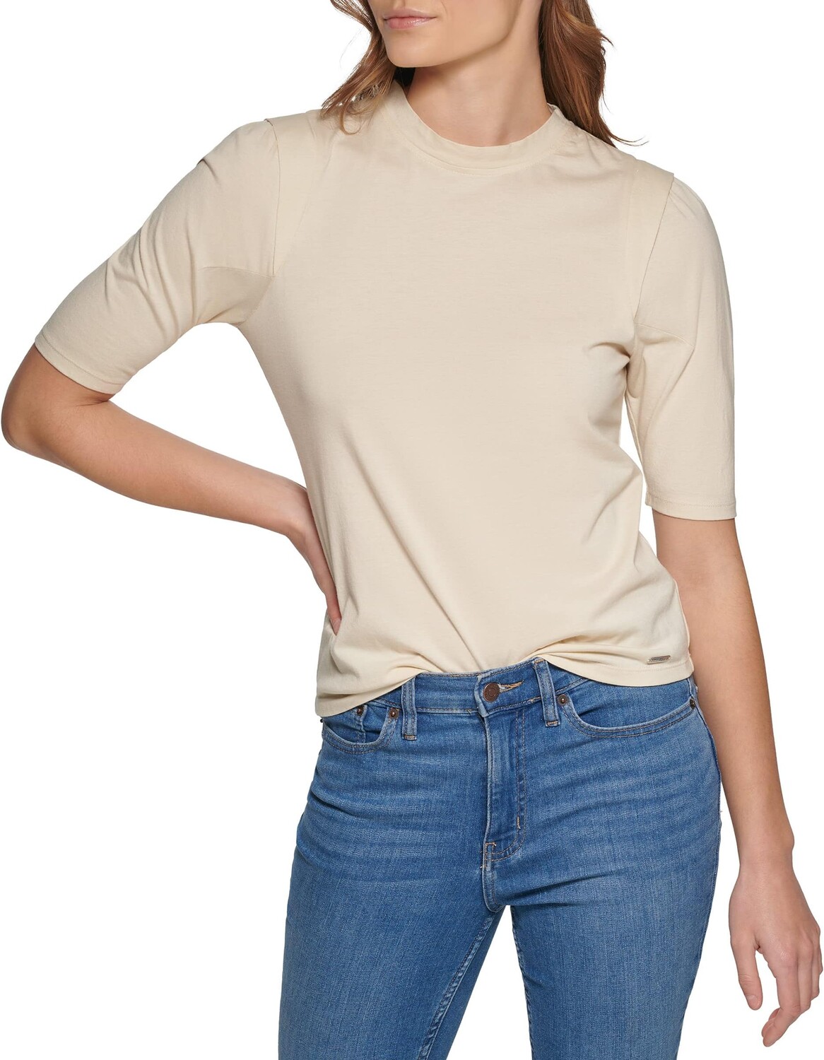 

Пуловер Calvin Klein Short Sleeve w/ Pleated Shoulder, цвет Wheat