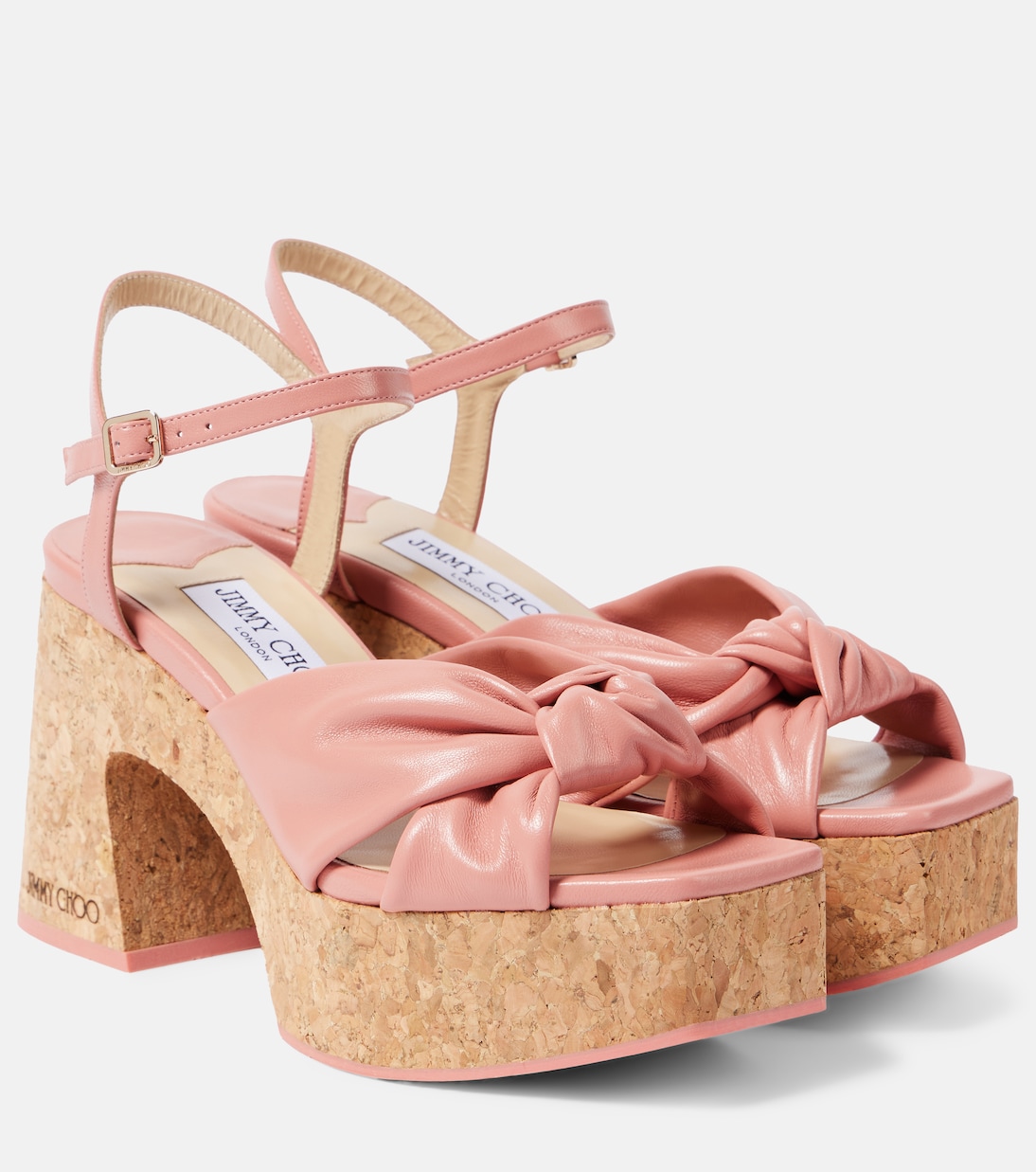 Босоножки на платформе из кожи Heloise 95 Jimmy Choo, Pink Sherbet