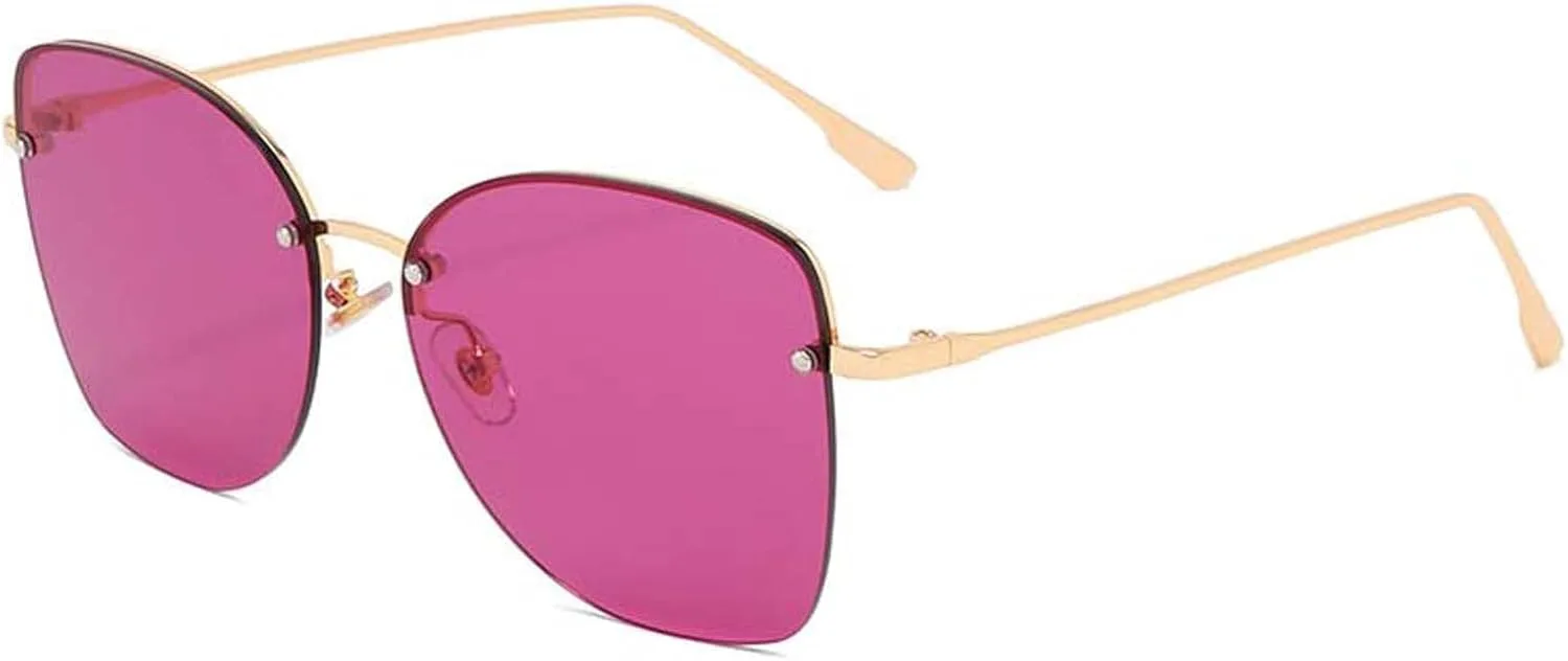 

Ретро-солнцезащитные очки в полуободковой оправе для женщин, металлические, модель 2026 года, для уличной стрельбы, пляжа (цвет: D, размер: средний) MTZJH, F