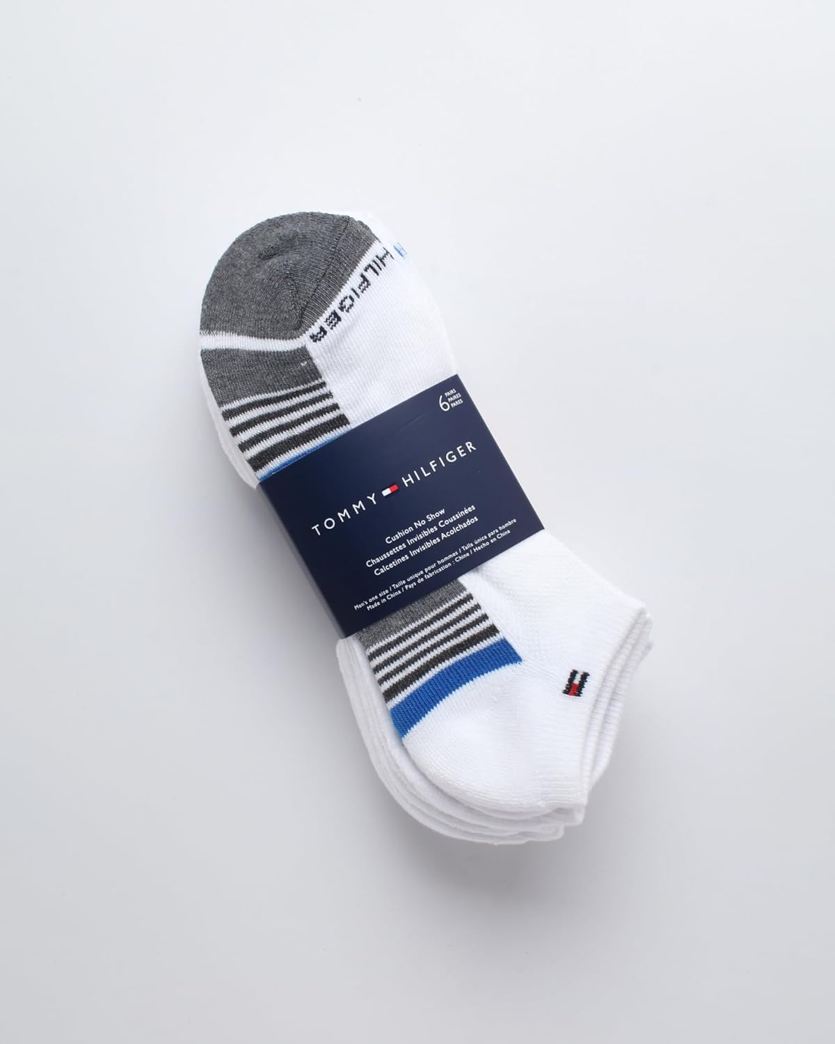 Мужские носки Tommy Hilfiger, непромокаемые, 6 пар, из хлопковой смеси, эластичные, мягкие, с мягкой подкладкой, повседневные, спортивные, с низким вырезом, White Multi — фото 3