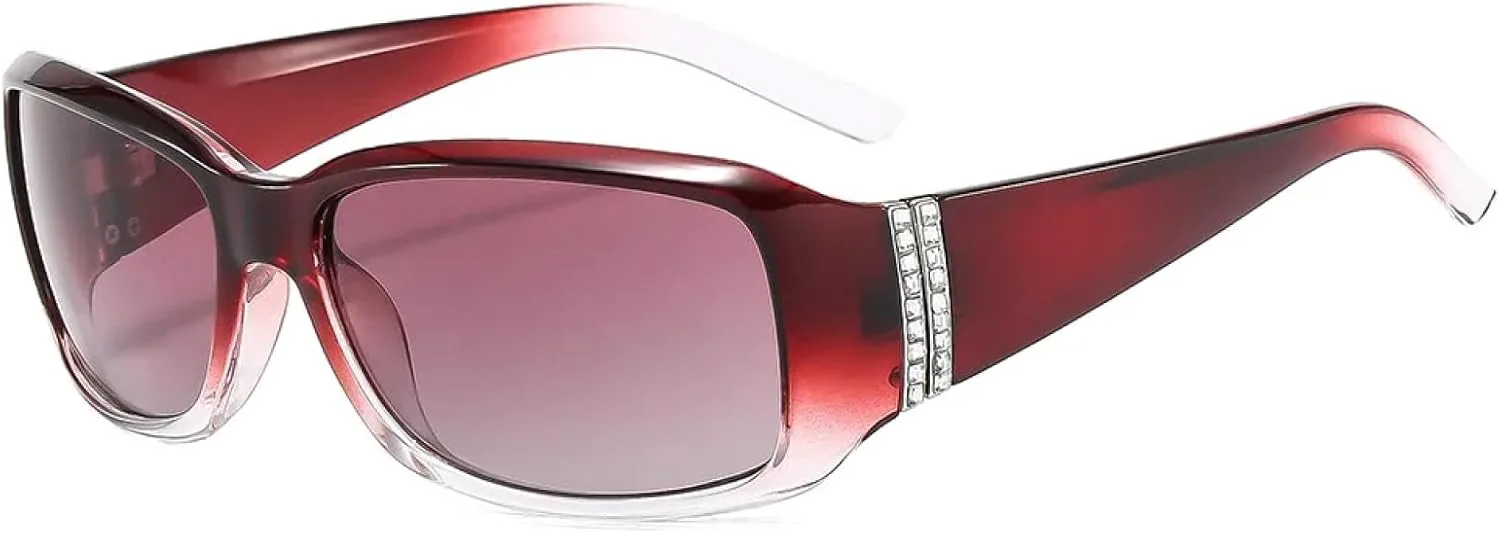 

Солнцезащитные очки в крупной оправе для женщин и мужчин, роскошные винтажные солнцезащитные очки в стиле панк с защитой от УФ-излучения UV400 TYUVIVO, Red Purple