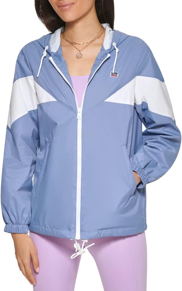 

Женская нейлоновая ветровка Levi's с цветными блоками, Country Blue