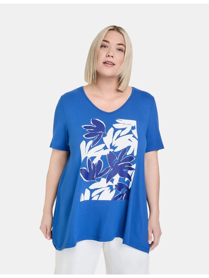 

Футболка SAMOON Kurzarm Rundhals, цвет blue splash gemustert