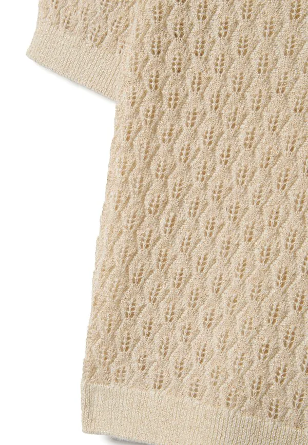 Поло-Рубашка стандартного кроя с перфорацией. Ovs, Beige Marl — фото 4