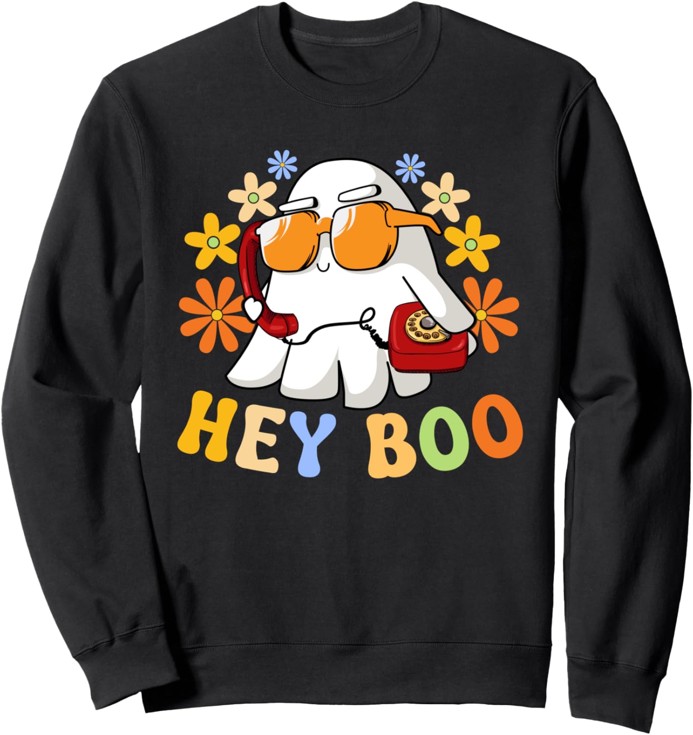 

Классная толстовка с забавным привидением Hey Boo на Хэллоуин для мужчин, женщин и детей Hey Boo Cute Ghost Funny Halloween Spooky Season, черный