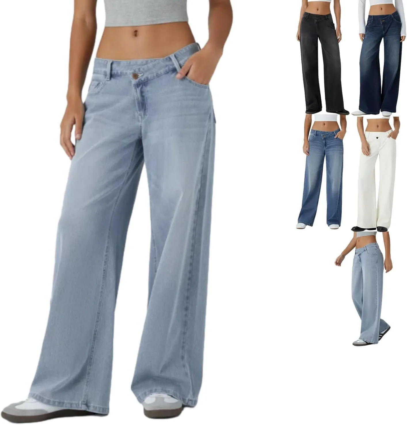 

Женские джинсы low rise baggy с прямыми штанинами и застежкой-молнией