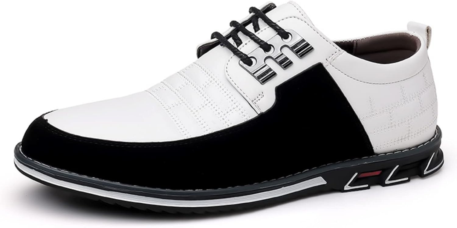 

Мужские туфли BORAMAX на шнуровке, лоферы, кожаные оксфорды, классические современные деловые туфли для вождения и повседневной носки, белый